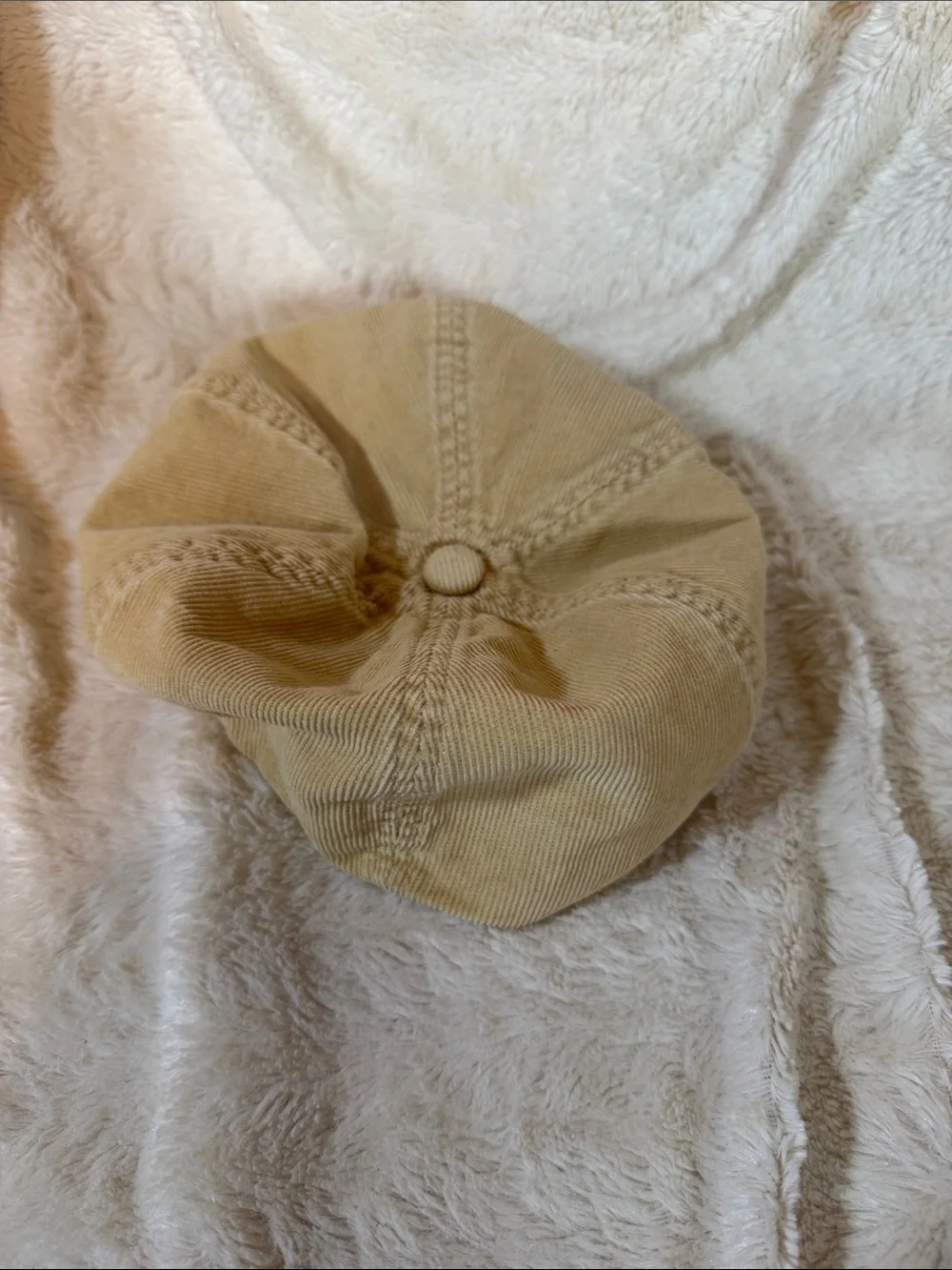 Gap Tan Corduroy Newsboy Baker Boy Cap Hat M/L Y2K Vintage Fall 2004 Retro Hat